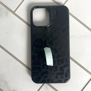 iPhone 12 Pro Max loopy case - black leopard